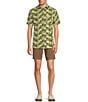 Color:White/Green - Image 3 - Big & Tall Rec & Relax Performance Short Sleeve Leaf Print Shirt
