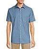 Color:Blue - Image 1 - Big & Tall Rec & Relax Performance Short Sleeve Solid Textured Shirt