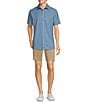 Color:Blue - Image 3 - Big & Tall Rec & Relax Performance Short Sleeve Solid Textured Shirt