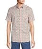 Color:White - Image 1 - Big & Tall Rec & Relax Short Sleeve Palm Print Shirt