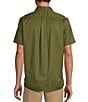 Color:Green - Image 2 - Big & Tall Short Sleeve Geometric Leaf Print Shirt