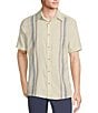 Rowm Big & Tall Short Sleeve Outsider Stripe Pattern Shirt, Color:Winter White - Image 1