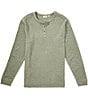 Rowm Big & Tall Solid Ribbed Long Sleeve Henley T-Shirt - Image 1