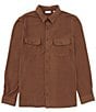 Rowm Big & Tall The Keeper Long Sleeve Solid Jersey Button Down Knit Shirt, Color:Rustic Brown - Image 1