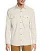 Color:Ecru - Image 1 - Big & Tall The Lodge Collection Long Sleeve Brushed Solid Button Down Shirt