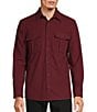 Color:Burgundy - Image 1 - Big & Tall The Lodge Collection Long Sleeve Brushed Solid Button Down Shirt