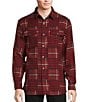 Color:Red - Image 1 - Big & Tall The Lodge Long Sleeve Jacquard Patchwork Shirt Jacket