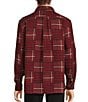 Color:Red - Image 2 - Big & Tall The Lodge Long Sleeve Jacquard Patchwork Shirt Jacket