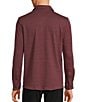Color:Red - Image 2 - Big & Tall The Lodge Long Sleeve Solid Jacquard Button Down Knit Shirt