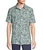 Rowm Big & Tall Tourister Rec & Relax Short Sleeve Floral Print Shirt, Color:Floral Aqua - Image 1