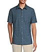 Rowm Big & Tall Tourister Rec & Relax Short Sleeve Medallion Print Shirt, Color:Dark Blue - Image 1