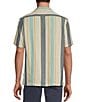 Rowm Big & Tall Tourister Short Sleeve Multi Stripe Camp Button Front Shirt, Color:Winter White - Image 2