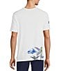 Color:White - Image 2 - Blue Sirena Short Sleeve Palm Tree Screen Print T-Shirt