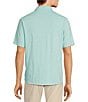 Color:Frosted Blue - Image 2 - Blue Sirena The Weekender Short Sleeve Slub Solid Coatfront Shirt