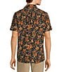 Color:Dark Navy - Image 2 - Crafted Rec & Relax Short Sleeve Textured Floral Print Shirt
