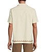 Color:Cream - Image 2 - Crafted Short Sleeve Embroidered Detail Button Front Camp Shirt