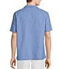 Color:Periwinkle - Image 2 - Crafted Short Sleeve Eyelet Solid Button Front Shirt