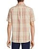 Color:Cream - Image 2 - Crafted Short Sleeve Large Plaid Button Front Shirt