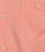 Color:Salmon - Image 4 - Crafted Short Sleeve Solid Camp Button Front Shirt