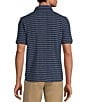 Color:Dark Blue - Image 2 - Crafted Short Sleeve Striped Waffle Button-Front Shirt