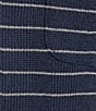 Color:Dark Blue - Image 4 - Crafted Short Sleeve Striped Waffle Button-Front Shirt