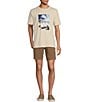 Color:Dark Khaki - Image 3 - Crafted Solid Drawstring Textured Solid 8#double; Inseam Shorts