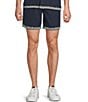 Rowm Drawstring Embroidered 7#double; Inseam Shorts - Image 1