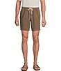Rowm Drawstring Garment Dyed Solid Texture 7#double; Inseam Shorts - Image 1