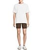 Rowm Flat Front Drawstring Garment Dyed Solid 7#double; Inseam Waffle Shorts, Color:Mocha - Image 3