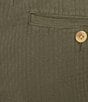 Rowm Flat Front Drawstring Garment Dyed Solid 7#double; Inseam Waffle Shorts, Color:Dark Green - Image 4