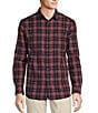Color:Deep Blue - Image 1 - Into The Blue Collection Long Sleeve Herringbone Texture Plaid Shirt