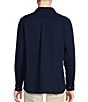 Color:Deep Blue - Image 2 - Into The Blue Collection Long Sleeve Herringbone Double Cloth Button Front Shirt