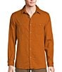 Color:Tobacco - Image 1 - Into The Blue Collection Long Sleeve Herringbone Double Cloth Button Front Shirt