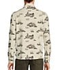 Color:Winter White - Image 2 - The Lodge Collection Long Sleeve Charcoal Scenic Print Button Front Knit Shirt