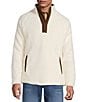 Rowm Long Sleeve Embroidered Fleece Quarter Zip, Color:White - Image 1