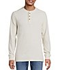 Rowm Long Sleeve Garment Washed Solid Waffle Henley Shirt - Image 1