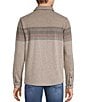 Rowm Long Sleeve Jacquard Engineered Stripe Button Front Shirt, Color:Oatmeal - Image 2