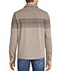 Rowm Long Sleeve Jacquard Engineered Stripe Button Front Shirt, Color:Oatmeal - Image 2