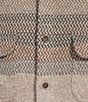 Rowm Long Sleeve Jacquard Engineered Stripe Button Front Shirt, Color:Oatmeal - Image 4