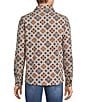 Rowm Long Sleeve Jacquard Multi Geo Print Button Front Shirt, Color:Oatmeal - Image 2