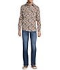 Rowm Long Sleeve Jacquard Multi Geo Print Button Front Shirt, Color:Oatmeal - Image 3