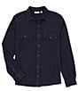 Color:Navy - Image 1 - The Everyday Collection Long Sleeve Plaited Coatfront Shirt