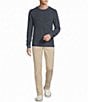 Rowm Long Sleeve solid Garment Dyed Waffle Crew Neck Sweater - Image 4