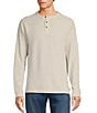 Rowm Long Sleeve Solid Ribbed Henley Pullover, Color:Oatmeal - Image 1