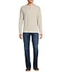 Rowm Long Sleeve Solid Ribbed Henley Pullover, Color:Oatmeal - Image 3