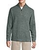 Rowm Long Sleeve Solid Ribbed Textured Q-Zip, Color:Dark Green - Image 3