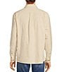 Rowm Long Sleeve Solid Slub Button Front Woven Shirt, Color:Ecru - Image 2