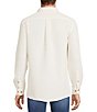 Rowm Long Sleeve Solid Waffle Button Front Shirt, Color:White - Image 2