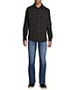 Rowm Long Sleeve Textured Button Front Shirt, Color:Black - Image 3