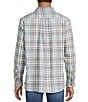 Rowm Long Sleeve Textured Medium Plaid Slub Shirt, Color:Blue - Image 2